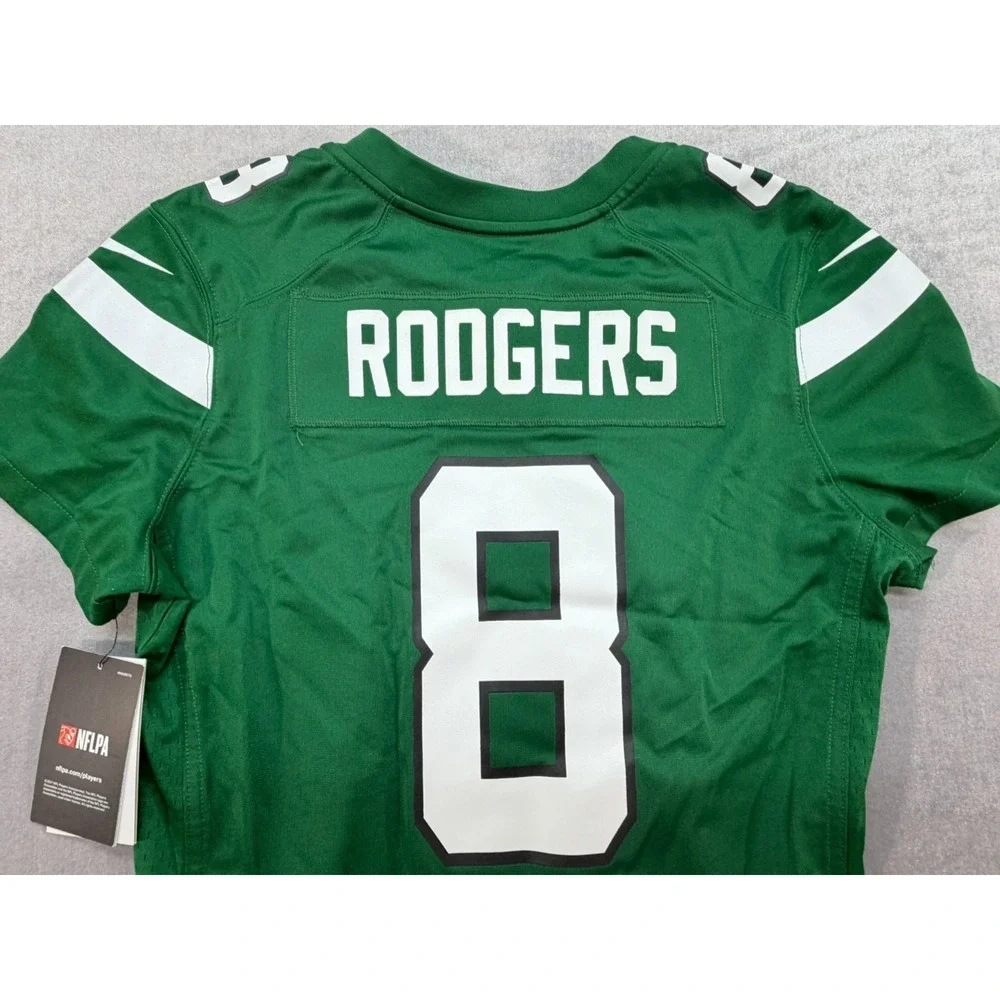 New Nike Women On Field Aaron Rodgers New York Jets Green Jersey Size Medium